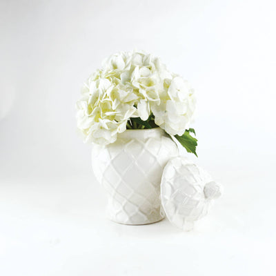 White Textured Ginger Jar - Small