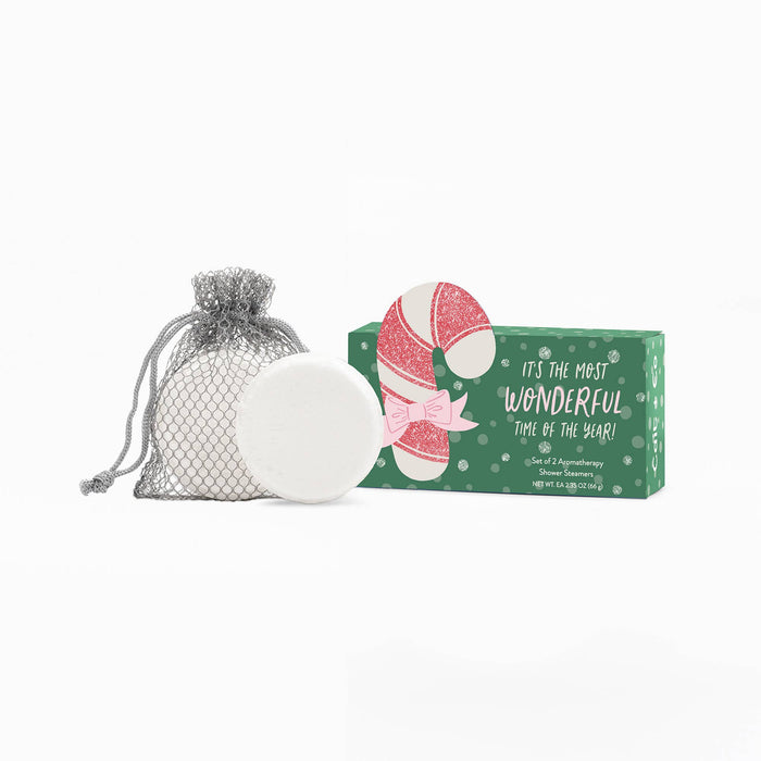 Candy Cane Christmas Shower Steamer Gift Set- Wonderful Time