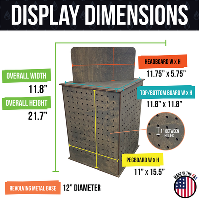 Rotating Pegboard Display: Ebony