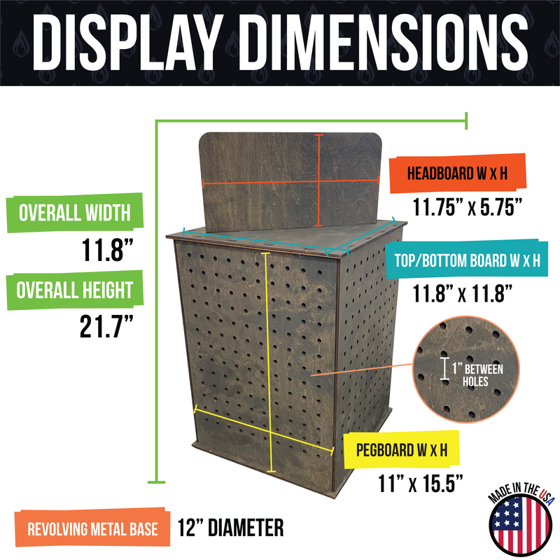 Rotating Pegboard Display: Natural