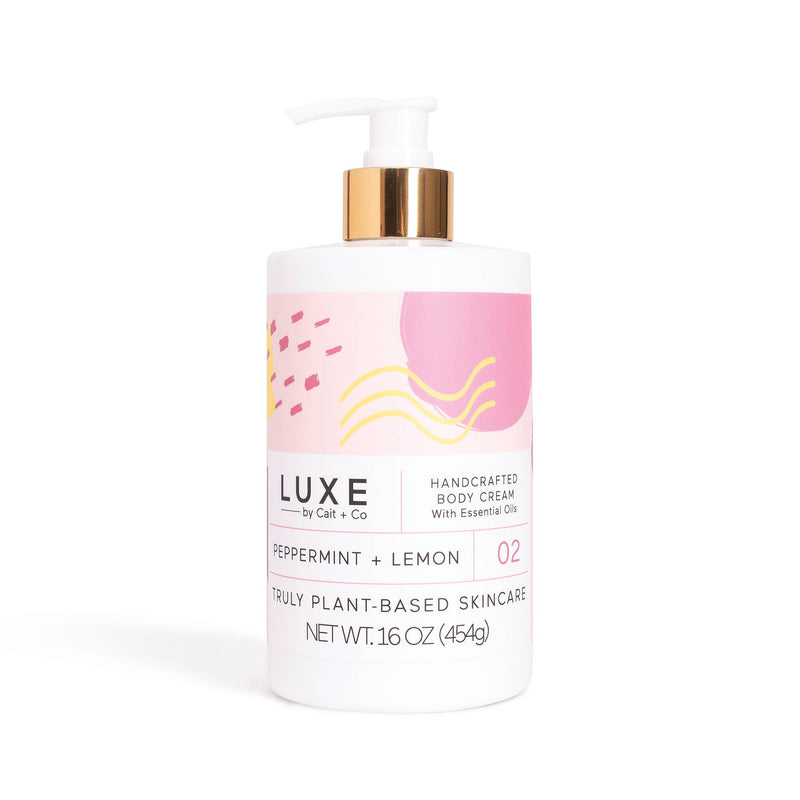 Peppermint + Lemon Shea Butter Body Cream -  16oz | Luxe