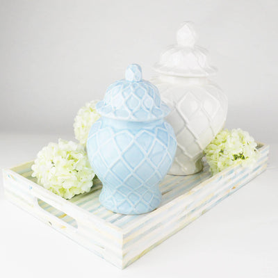 White Textured Ginger Jar - Extra Large