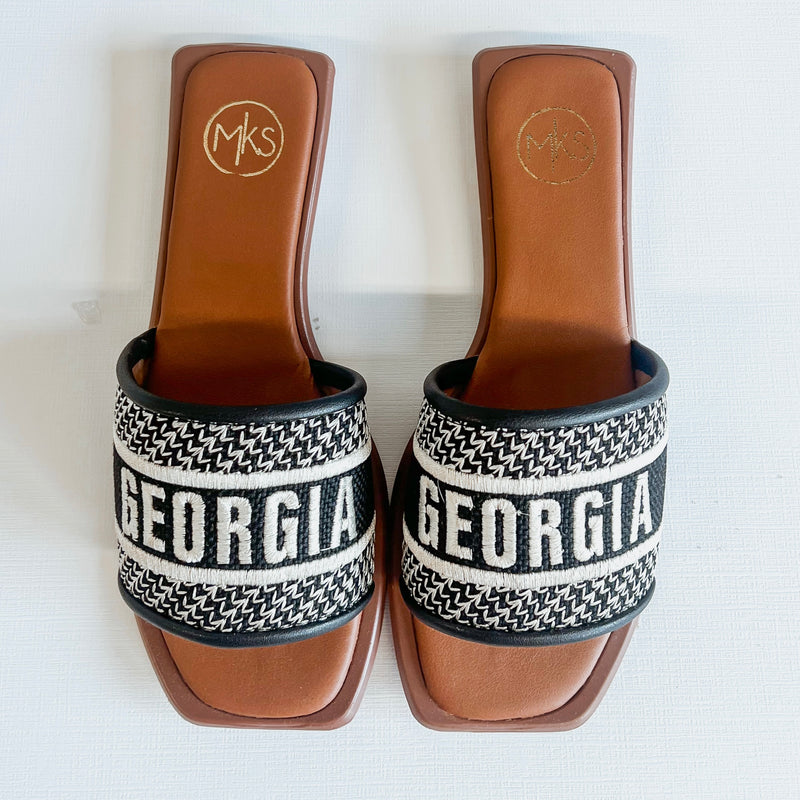 BOBBIE GAME DAY GEORGIA Sandals: Georgia Black