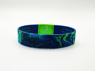 Cosmic Tide / Romans 10:9 Wristband: Large