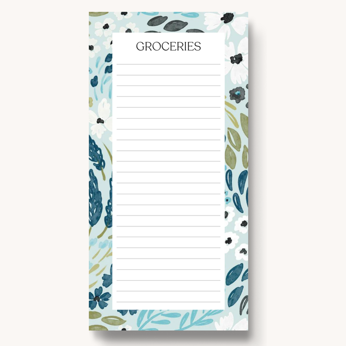 Waterfall Floral Magnetic Grocery List Notepad, 8x4"