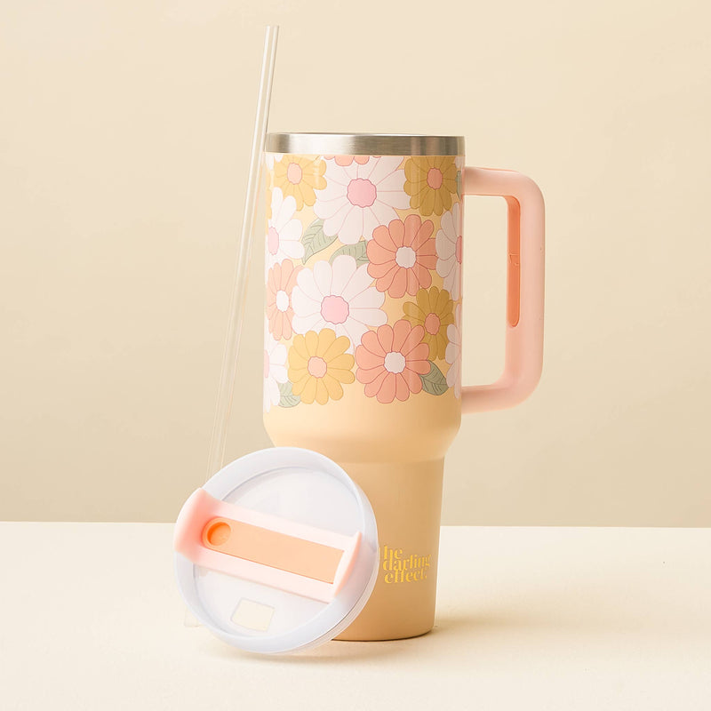 Peach Daisy Craze -40 oz Take Me Everywhere Tumbler