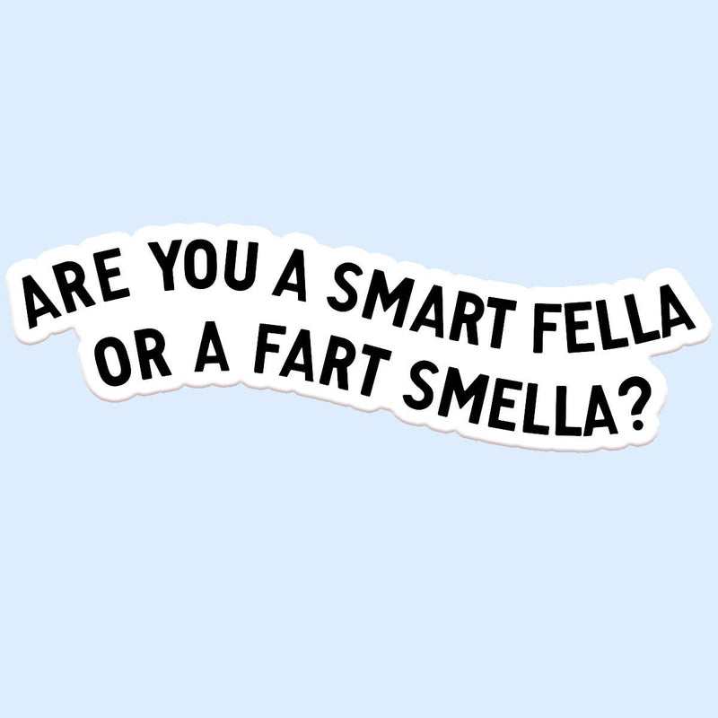 Are you a Smart Fella Sticker Decal, Funny Sticker, Fart