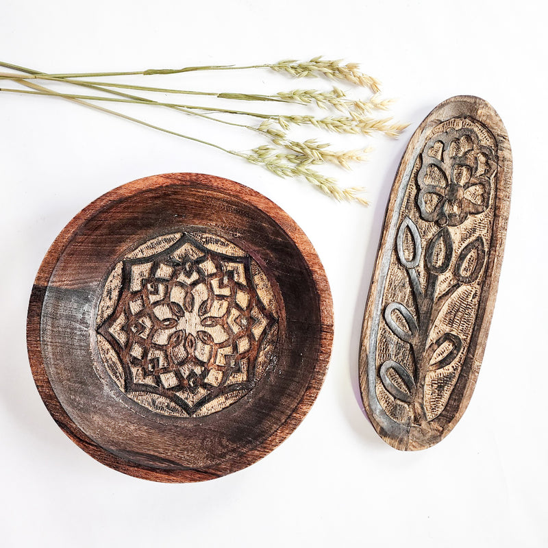 Sonoma Mango Wood Bowl & Tray