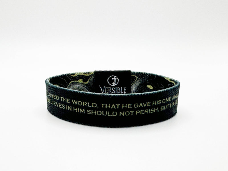 Gold Vein / John 3:16 Wristband: Small