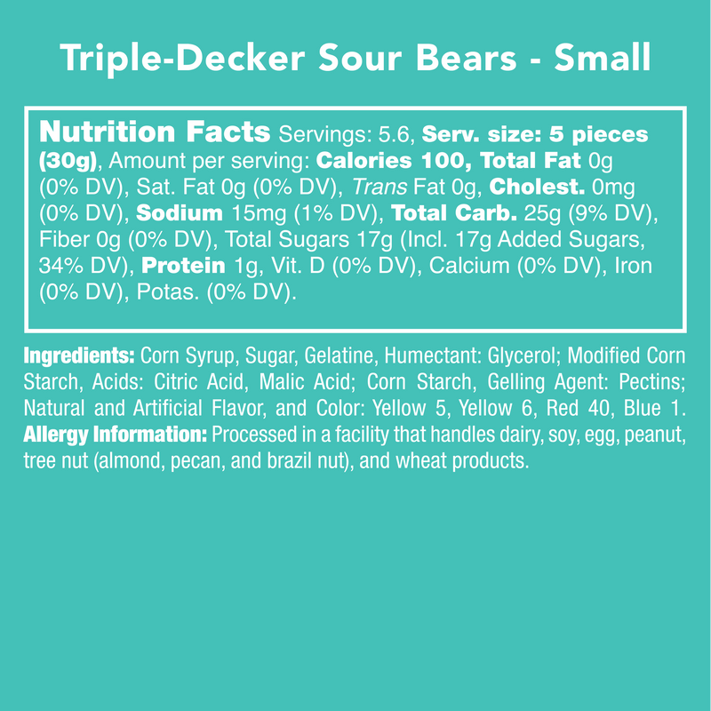 Triple-Decker Candy Sour Gummy Bears