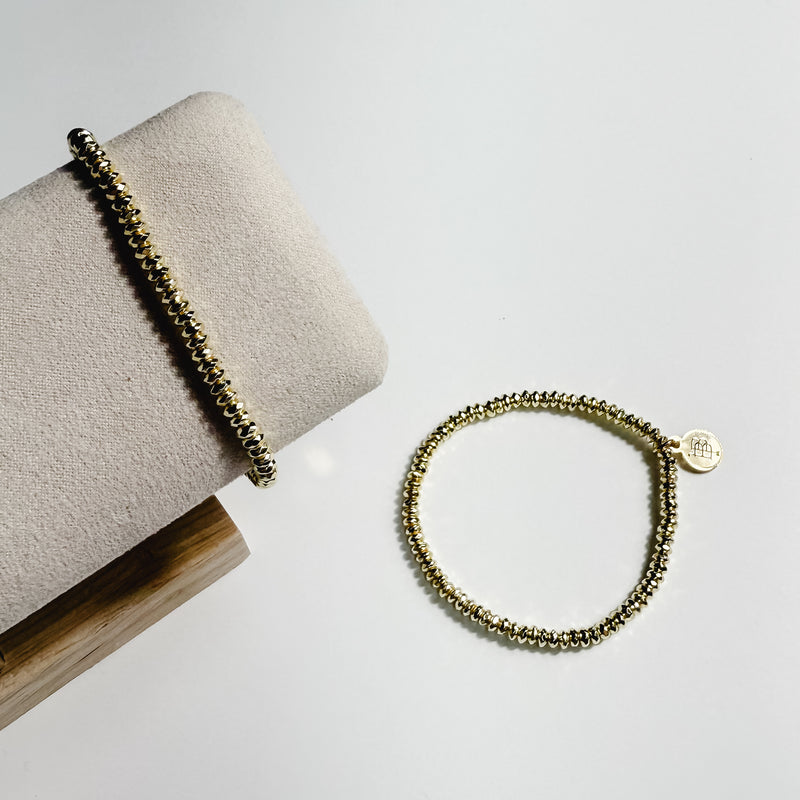 Stacker Stretch Bracelet - Mini Gold Slice