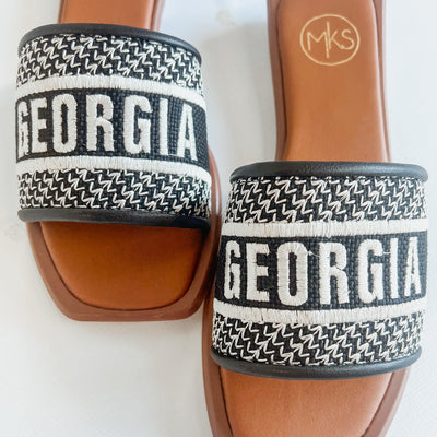 BOBBIE GAME DAY GEORGIA Sandals: Georgia Black