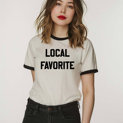 Local Favorite Ringer Shirt, Ringer Tee, Shop Small Shirt: Small