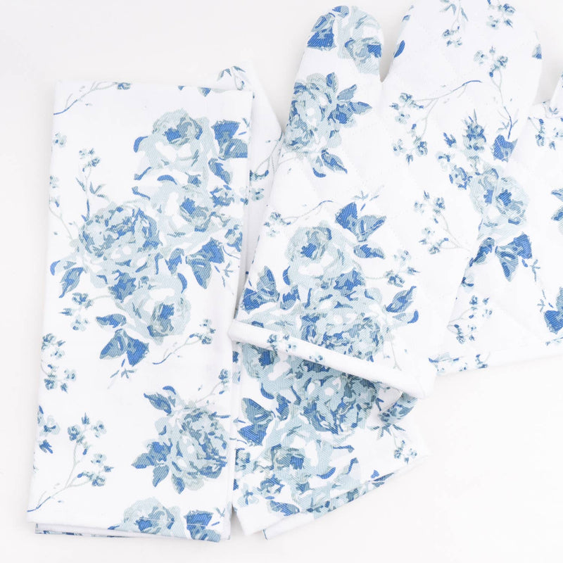 Blue Rose Kitchen Towel Set