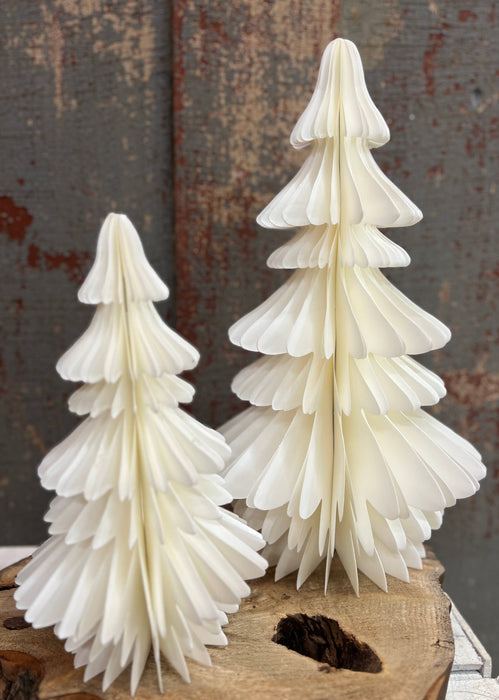 Medium White Wispy Paper Tree 12x7in