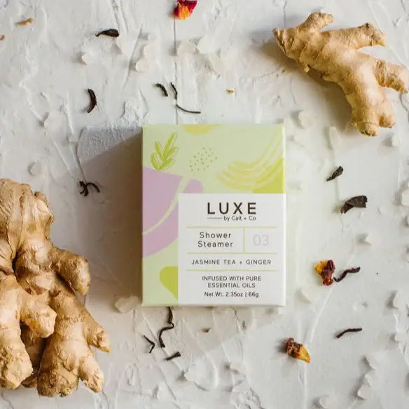 Luxe Jasmine Tea + Ginger Shower Steamer Fizzy Bomb