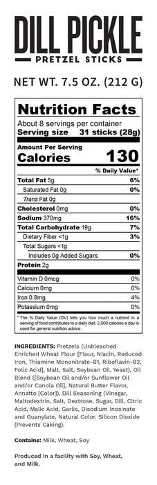 Dill Pickle Seasoned Pretzels 7.5oz