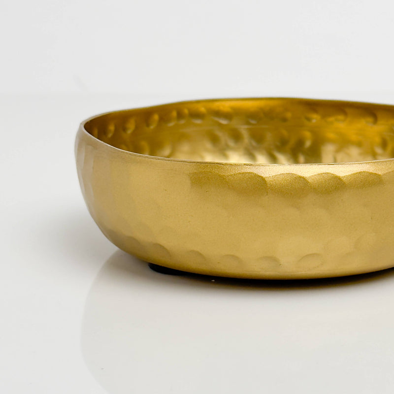 Hammered Aluminum Bowl with Modern Shape