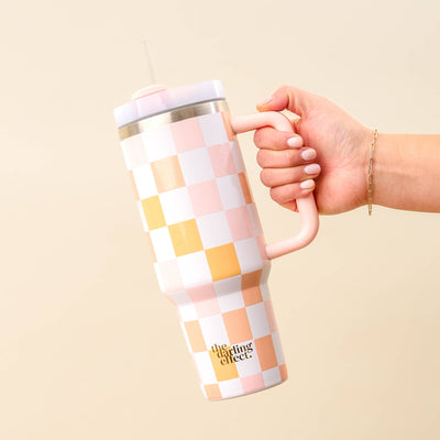 Peach Check - 40 oz Take Me Everywhere Tumbler