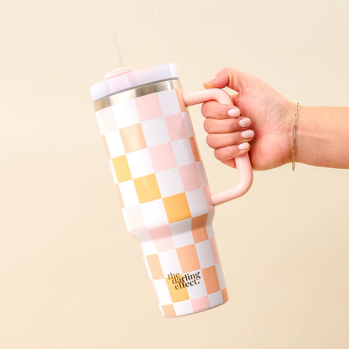 Peach Check - 40 oz Take Me Everywhere Tumbler