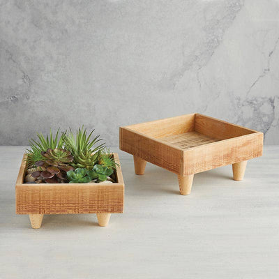 Square Wood Planter with Feet