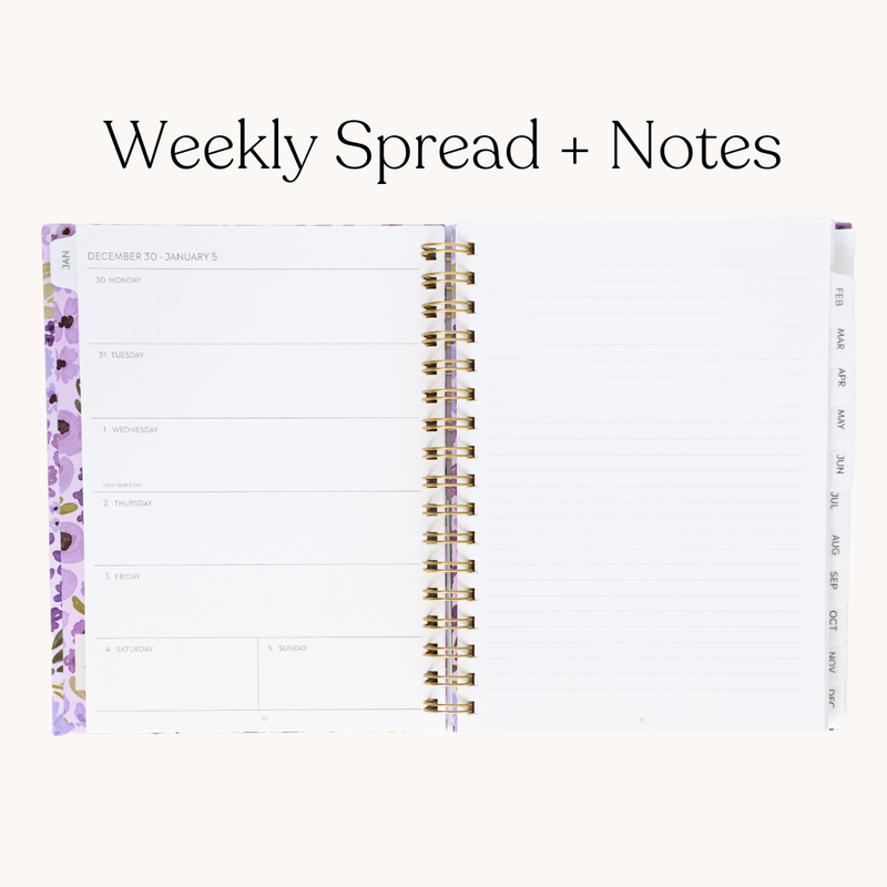 Pressed Floral 2025 Yearly Planner: 7x9