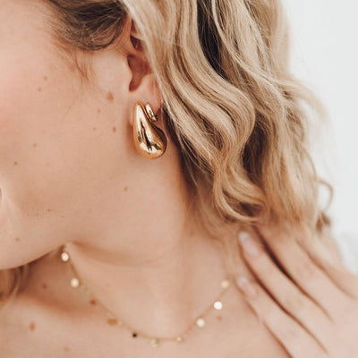 Not-So-Secret Admirer Teardrop Earrings - WATERPROOF: Gold