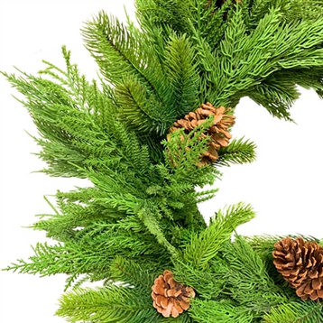 Mixed Christmas Cypress Wreath 24''