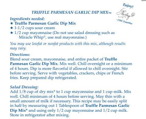 Truffle Parmesan Garlic Dip Mix