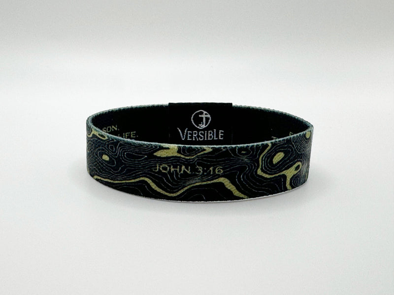 Gold Vein / John 3:16 Wristband: Medium