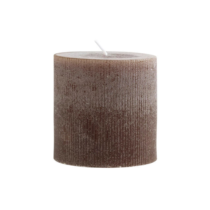 Pleated Pillar Candle - Leather Color