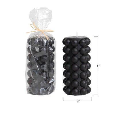 Hobnail Pillar Candle- Black