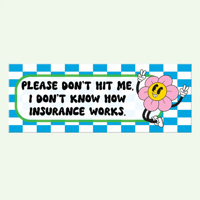 Please Don't Hit Me Bumper Sticker Decal