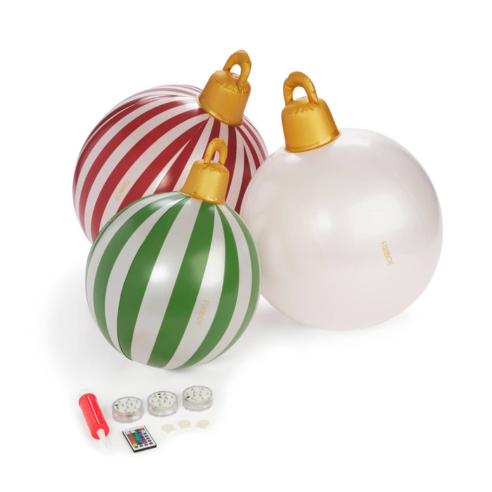 Light Up Christmas Ornament Holiday Balls - 3 Pack