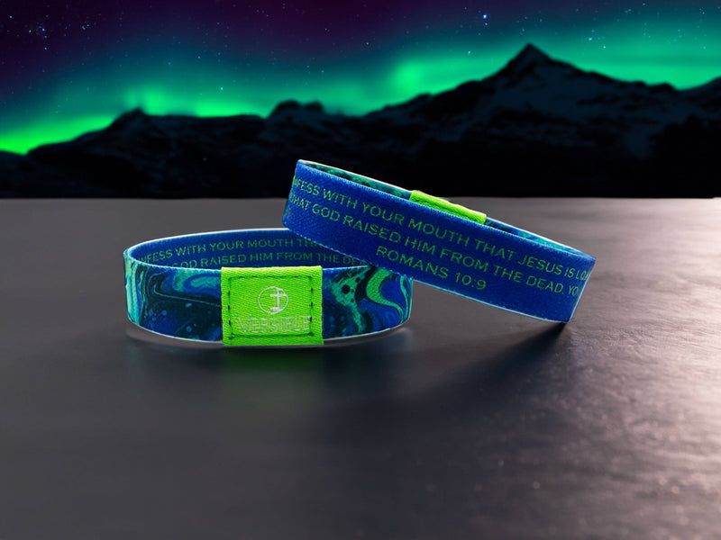 Cosmic Tide / Romans 10:9 Wristband: Large