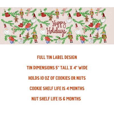 Happy Holidays Tin: Key Lime Shortbread Cookies