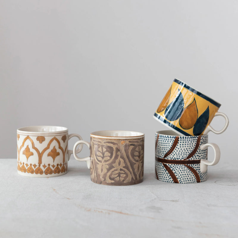 Hand-Painted Stoneware Mug