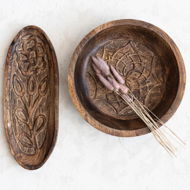 Sonoma Mango Wood Bowl & Tray