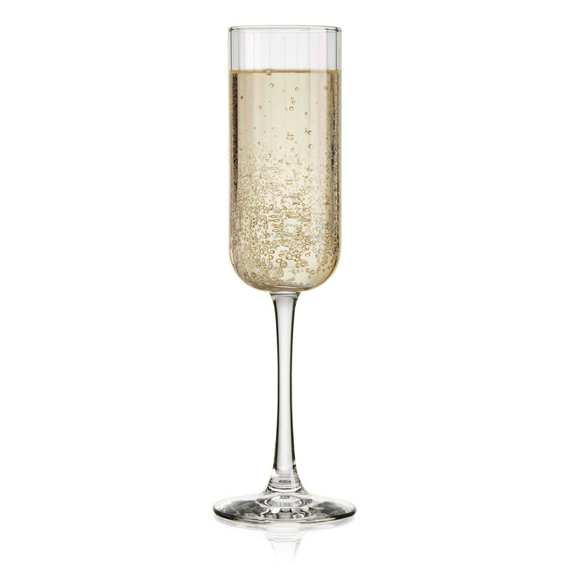 Libbey Paneled Champagne Flute Glasses, 7.5-ounce