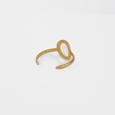 Irregular Oval Adjustable Gold Ring *WATERPROOF*