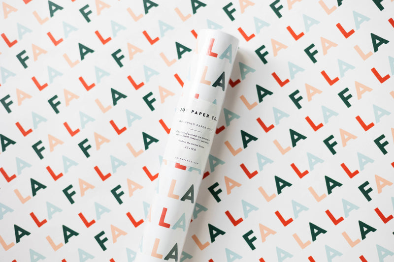 FA LA LA Lettered Wrapping Paper Roll