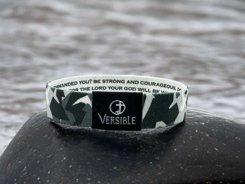 Stone Camo / Joshua 1:9 Wristband