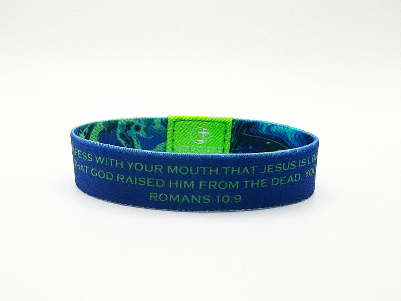 Cosmic Tide / Romans 10:9 Wristband: Large