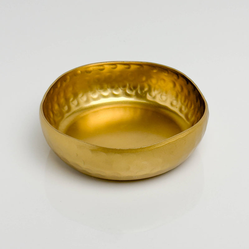 Hammered Aluminum Bowl with Modern Shape