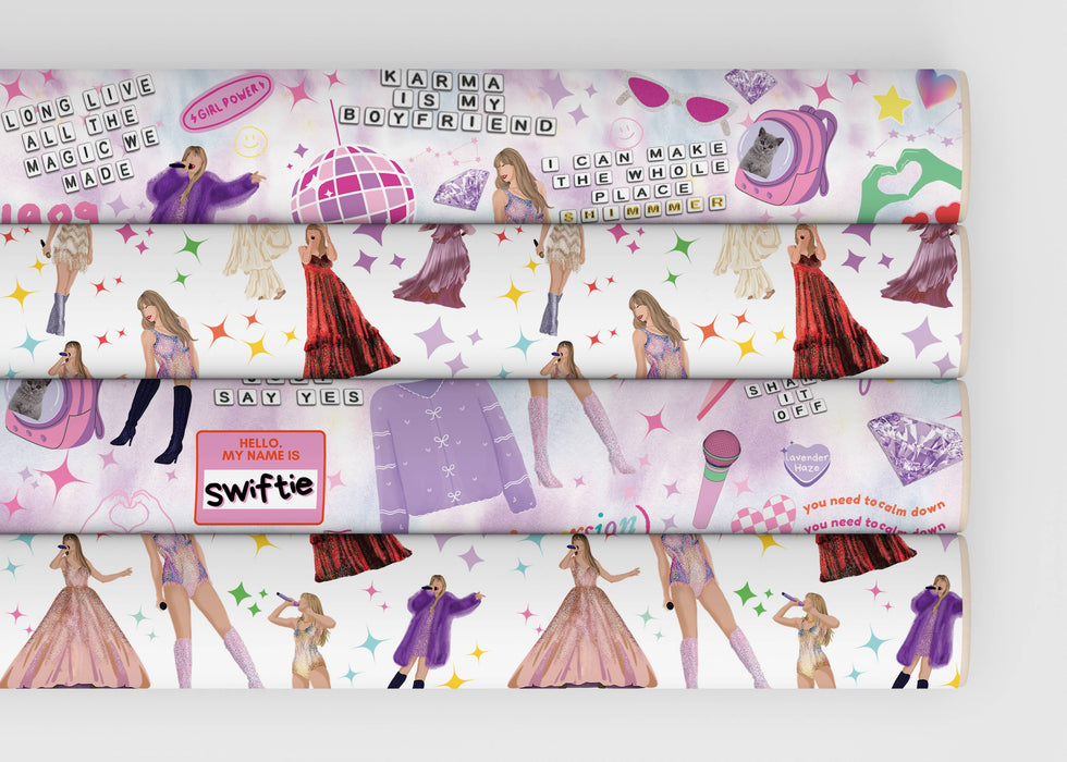 Swiftie Taylor Swift Mosaic Magic Wrapping Paper: Eras Magic