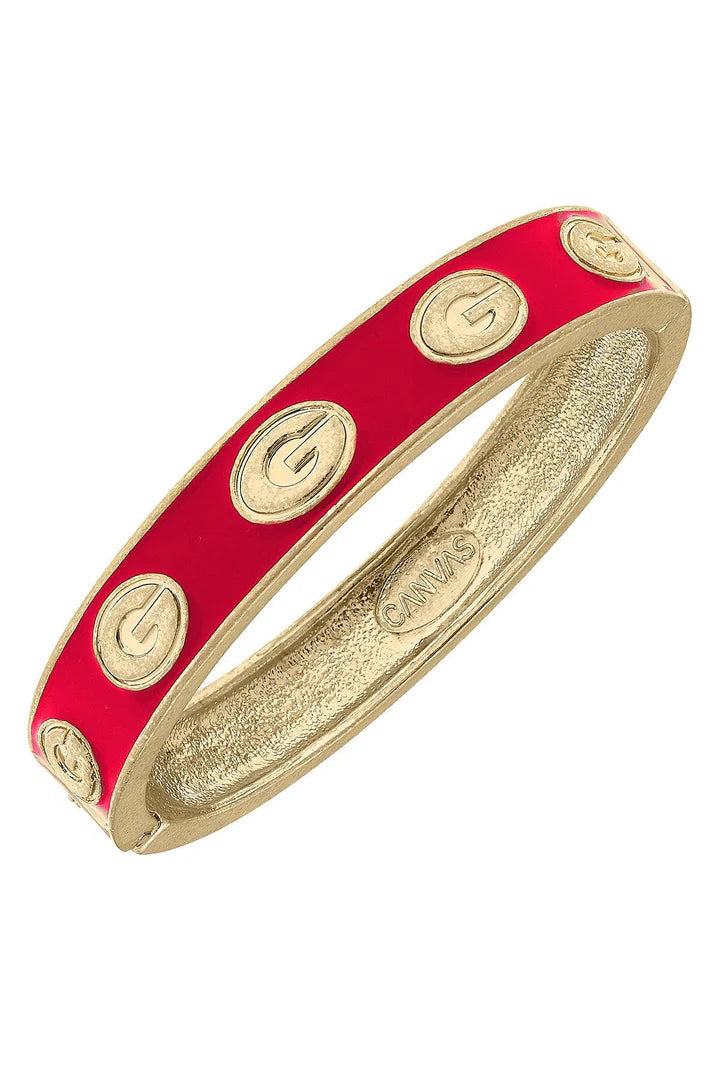 RED Georgia Bulldogs Enamel Logo Hinge Bangle