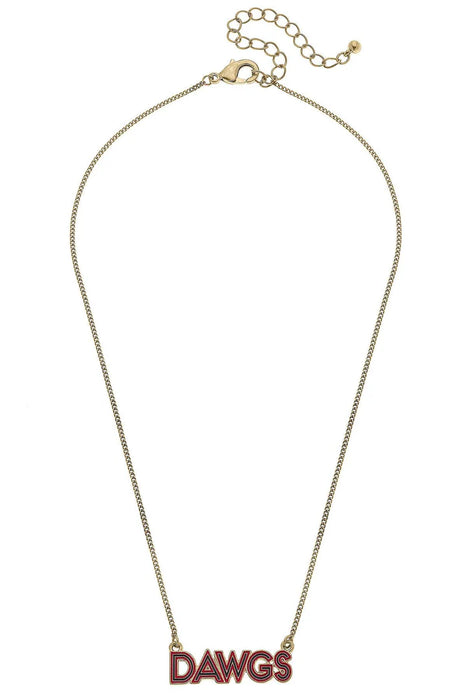 Georgia Bulldogs Outline Enamel Necklace