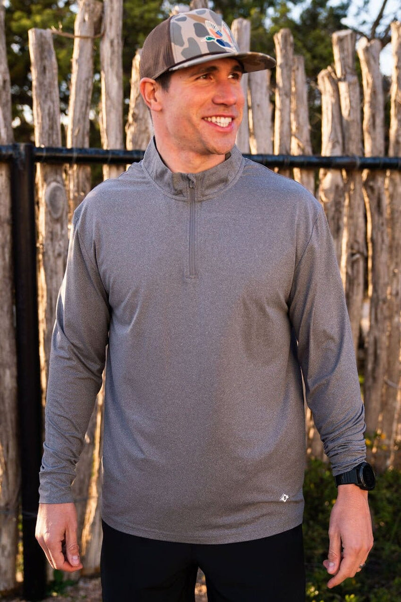 Performance Quarter Zip | Dark Heather Grey