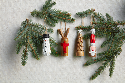 Snowman Carved Peg Ornament