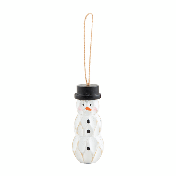 Snowman Carved Peg Ornament